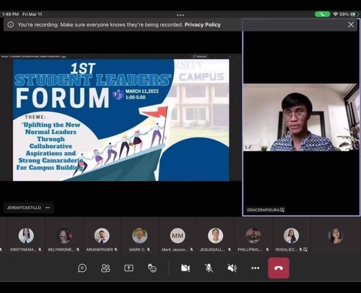 PSUSM-SSC conducts 1st virtual students’ forum