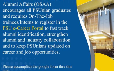 Heads up, PSUnian Alumni and on-the-job trainees!